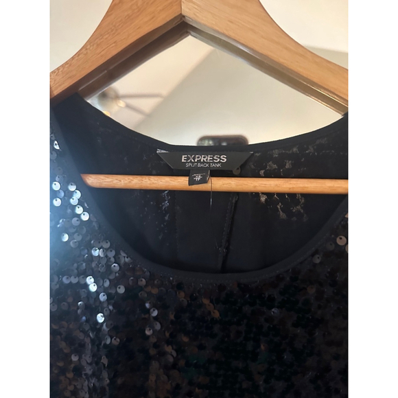 Women's Express Black Sequin Tank Top Size XS - Picture 3 of 4